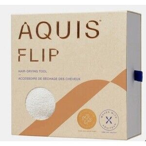 AQUIS FLIP Hair Drying Tool  NEW Pearl White Recycled Microfiber woven w/copper